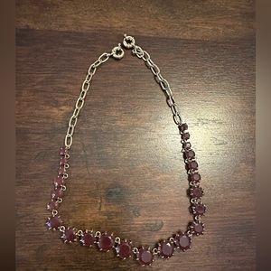 Ruby and Brushed Gold Necklace